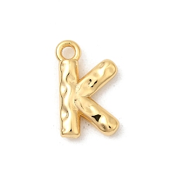 Letter K Латунь прелести, без никеля , реальный 18 k позолоченный, Письмо K, 12x7.5x2.5 мм, отверстие : 1.4 мм