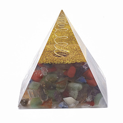 Natural Gemstone Mixed Natural Gemstone Chips Home Decorations, Healing Pyramids, for Stress Reduce Healing Meditation, Pyramid, 58~60x58~60x58~60mm