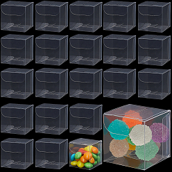 Прозрачный Пластиковые упаковочные коробки, прозрачный подарочный футляр, квадратный, прозрачные, готовое изделие: 3.7x3.7x3.7 см