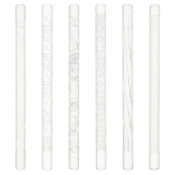 Прозрачный 6шт 6 стиль акриловая резная скалка, помадные инструменты, глиняный ремесленный инструмент, прозрачные, 165x10 мм, 1 шт / стиль