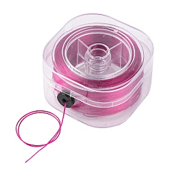 Фиолетовый Круглая эластичная кристаллическая нить, эластичная нить для бисера, для изготовления эластичного браслета, фиолетовые, 0.8 мм, около 98.43 ярдов (90 м) / коробка