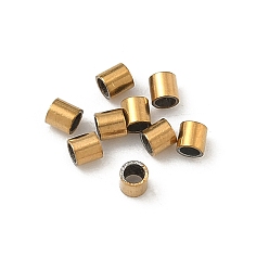 Настоящее золото 18K 304 из нержавеющей стали бусы, колонка, ионное покрытие (ip), долговечный, стойки покрытие, реальный 18 k позолоченный, 2x2 мм, отверстие : 1.4 мм