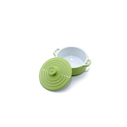 Желто-Зеленый Мини-кастрюля из сплава с крышкой, для кукольных аксессуаров, притворяющихся опорными украшениями, желто-зеленый, 25x20x14 мм