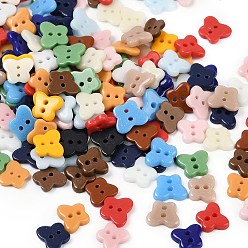 (52) Непрозрачная лаванда 2-кнопки со стеклянными отверстиями, бабочка, разноцветные, 10.5~11x12.5~13x2.5~3 мм, отверстие : 1.6 мм