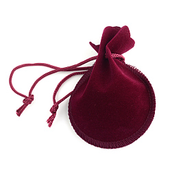 Dark Red Gourd Velvet Bags, Dark Red, 12x9cm