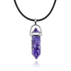 Mauve Dyed Natural Shell Pendant Necklaces, Bullet, Mauve, No Size