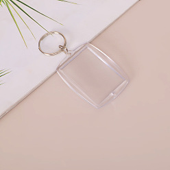 Rectangle Прозрачная фоторамка, пустые акриловые брелки, с раздельными брелоками, прямоугольные, 6x4.3 см