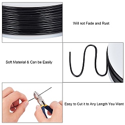 Black DIY Jewelry Kits, with Aluminum Wire and Iron Side Cutting Pliers, Black, 1mm, about 23m/roll, 6rolls/set