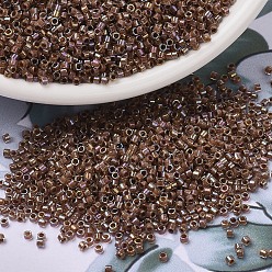 (DB1732) Хрустальный  AB с Какаовой Подкладкой Бусины miyuki delica, цилиндр, японский бисер, 11/0, (дБ 1732) какао выложены кристалл AB, 1.3x1.6 мм, Отверстие: 0.8 мм, о 2000 шт / бутылка, 10 г / бутылка