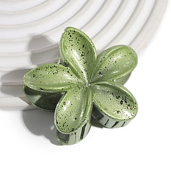 Желто-Зеленый Цветочные пластиковые заколки для волос с когтями, аксессуары для волос для женщин и девочек, желто-зеленый, 75x65 мм