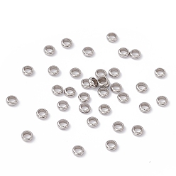 Stainless Steel Color 304 Stainless Steel Beads, Rondelle, Stainless Steel Color, 3.5x1.2mm, Hole: 2mm