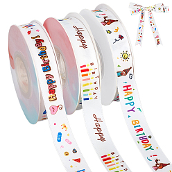 Слово 33m 3 стили полиэстеровая лента на тему дня рождения, плоский с узором слова, слово, 3/4 дюйм (20 мм), 11 м / стиль
