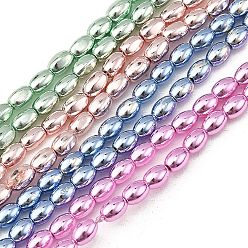 (52) Непрозрачная лаванда Гальванические нити из синтетических немагнитных гематитовых бусин, рис, разноцветные, 5x3 мм, отверстие : 0.8 мм, около 87 шт / нитка, 15.75'' (40 см)