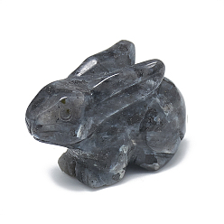 Labradorite Natural Larvikite Display Decorations, Rabbit, 48~55x22~25x30~35mm