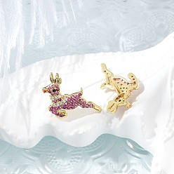 Настоящее золото 18K Серьги-гвоздики из латуни с микропаве из кубического циркония, стойки покрытие, долговечный, без свинца и без кадмия, реальный 18 k позолоченный, 17x16 мм