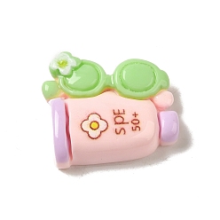 Glasses Летняя пляжная тема, непрозрачная смола, декодированные кабошоны, очки, 23x25x8 мм