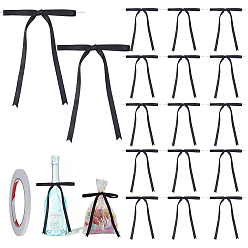 Черный 1набор 50шт. бант из полиэстера, аксессуары для украшения, бантом, с 1рулоном двусторонней клейкой бумаги, чёрные, 208x119x5 мм