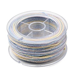 Разноцветный 30м сегментно окрашенные хлопковые и металлизированные нитки, круглые, для поделок ремесел, упаковка подарков и изготовление ювелирных изделий, красочный, 1 мм, около 32.81 ярдов (30 м) / рулон