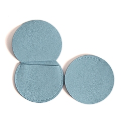 Светло-Синий Мешочки для украшений из микрофибры, складные подарочные пакеты, для кольца колье серьги браслет ювелирные изделия, плоско-круглые, голубой, 7x7 см