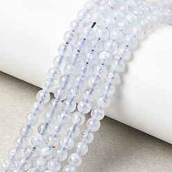 Синий Кружевый Агат Натуральный голубой кружевной агат бисер нитей, круглые, 4.5 мм, отверстие : 0.6 мм, около 89~105 шт / нитка, 15.20~15.35'' (38.6~39 см)