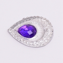 Rose AB Sew on Rhinestone, Resin Rhinestone, Two Holes, Garments Accessories, Teardrop, Rose AB, 17.5x13x2mm, Hole: 1.2mm