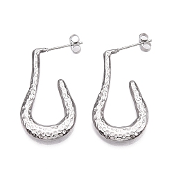 Нержавеющая Сталь Цвет Серьги шпилька нержавеющая сталь, модные и элегантные серьги, цвет нержавеющей стали, 33x3x18.5 мм, ушная гайка: 4.5x3x6.5 мм