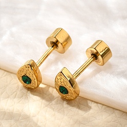 Кристалл Ионное покрытие (ip) 304 серьги-гвоздики в форме капли из нержавеющей стали, со стразами, реальный 14 k позолоченный, кристалл, 6x4 мм