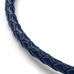 Prusia Azul Pulseras de cuero trenzado del cordón, pulsera ajustable, null, diámetro interior: 5/8~2-7/8 pulgada (1.5~7.3 cm)
