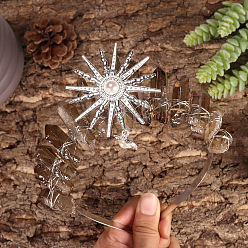 Сиена Натуральные гальванические кварцевые резинки для волос, повязки для волос в виде солнечной короны для женщин и девочек, цвет охры, 350x150 мм