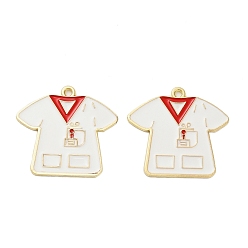 Белый Подвески из эмали и сплава, золотые, медицинская тема, униформа медсестры, белые, 27.5x29.5x1 мм, отверстие : 1.8 мм