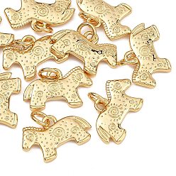 Real 18K Gold Plated SHEGRACE Brass Pendants, Horse Charms, Cadmium Free & Lead Free & Nickel Free, Real 18K Gold Plated, 10x17x1.5mm, Hole: 3mm