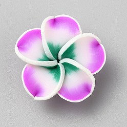 Фиолетовый Бусины из полимерной глины , цветок, фиолетовые, 10~11x25~26x25~26 мм, отверстие : 1.5 мм