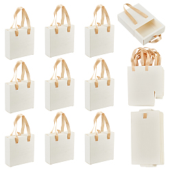 Белый Складные ящики для бумаги, раздвижные подарочные коробки, с ручкой, прямоугольные, белые, готовое изделие: 10x3.5x10 см