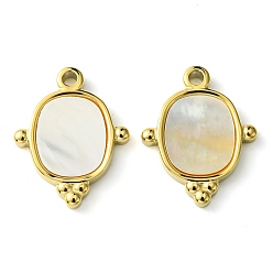 Настоящее золото 14K Ионное покрытие (IP) 304 подвески в виде ракушек из нержавеющей стали, овальные амулеты, реальный 14 k позолоченный, 21x17x3 мм, отверстие : 2 мм