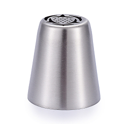 Stainless Steel Color Non-Tarnish Stainless Steel Russian Piping Tips, Cake Decorating Tips, for Cupcake Cookies Birthday Party, Stainless Steel Color, 40.5x37mm, Inner Diameter: 35mm