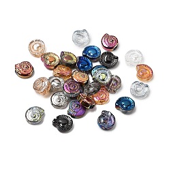 (52) Непрозрачная лаванда Гальванизируйте прозрачные стеклянные бусины, раковина, разноцветные, 13.5x12x5 мм, отверстие : 1.2 мм