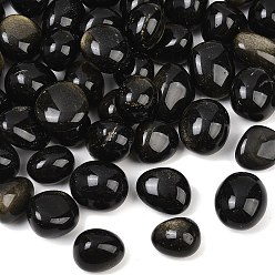 Obsidienne Dorée Perles d'obsidienne de brillance dorée naturelle, pierre tombée, nuggets, pas de trous / non percés, gemmes de remplissage de vase, 20~35x22~40x14~27mm