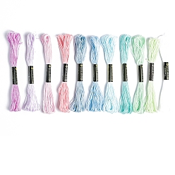 (52) Непрозрачная лаванда 11связки 11 цвета ручная вышивка хлопковыми нитками, разноцветные, 1 мм, около 8.75 ярдов (8 м) / пачка, 1 расслоение / цвет