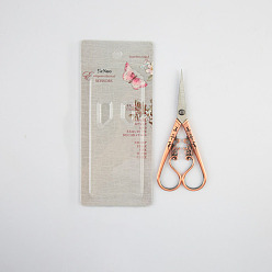 Red Copper Stainless Steel Scissors, Embroidery Scissors, Sewing Scissors, with Zinc Alloy Handle, Red Copper, 191x83mm