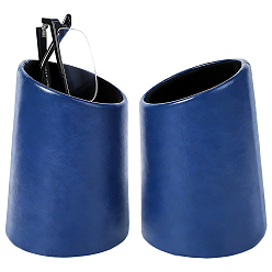 Dark Blue PU Leather Eyeglasses Display Holder, Column Cases for Eyeglasses, Jewelry, Ornaments, Dark Blue, 8x8.2x11.6cm
