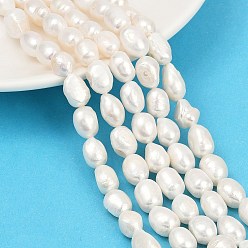 Льняное Полотно Нити из натурального культивированного пресноводного жемчуга, двух сторон полированной, класс 3, белье, 9~10 мм, отверстие : 0.7 мм, около 36~39 шт / нитка, 13.82~13.90 дюйм (35.1~35.3 см)
