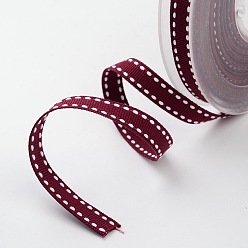 Dark Red Grosgrain Polyester Ribbons for Gift Packings, Dark Red, 3/8 inch(9mm), about 100yards/roll(91.44m/roll)