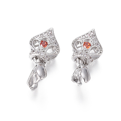 Платина Латунь микро проложить кубический цирконий, долговечный, корона, платина, Корона: 10x9x6.5 мм, отверстие: 2.5x5 мм, щепотка поручителей: 7x3.5 мм, штифты : 2 мм