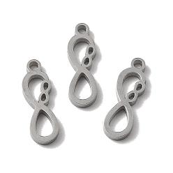 Нержавеющая Сталь Цвет 304 подвески из нержавеющей стали, брелок с символом бесконечности, анти-тускнение, лазерная резка, цвет нержавеющей стали, 15x5x1.5 мм, отверстие : 1.4 мм