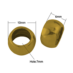 Античное Золото Сплавочные овальные бусины тибетского стиля , без кадмия, без никеля и без свинца, рондель, античное золото , 10x6 мм, отверстие : 5 мм