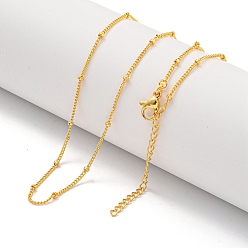 Real 24K Gold Plated Round Brass Curb Chain Necklaces for Women, Real 24K Gold Plated, 18.03 inch(458mm)