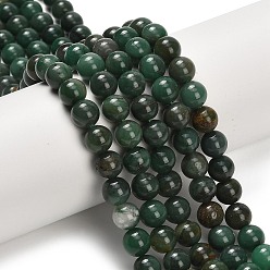 Африканский Нефрит Природные африканские нефритовые бусы пряди, круглые, 8.5 мм, отверстие : 0.8 мм, около 46 шт / нитка, 14.96~15.16 дюйм (38~38.5 см)