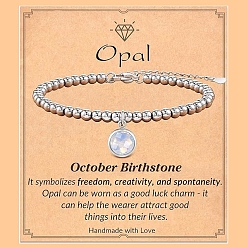 Прозрачный АВ Из нержавеющей стали шарм браслеты, с кубического циркония, ясно AB, 6-1/4 дюйм (16 см)