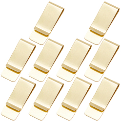 Золотой 10шт. зажимы для денег из нержавеющей стали, прямоугольные, золотые, 52.5x20x8 мм
