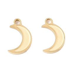 Настоящее золото 14K 304 прелести нержавеющей стали, лунное очарование, реальный 14 k позолоченный, 8.5x5.5x1 мм, отверстие : 1 мм